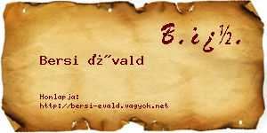 Bersi Évald névjegykártya